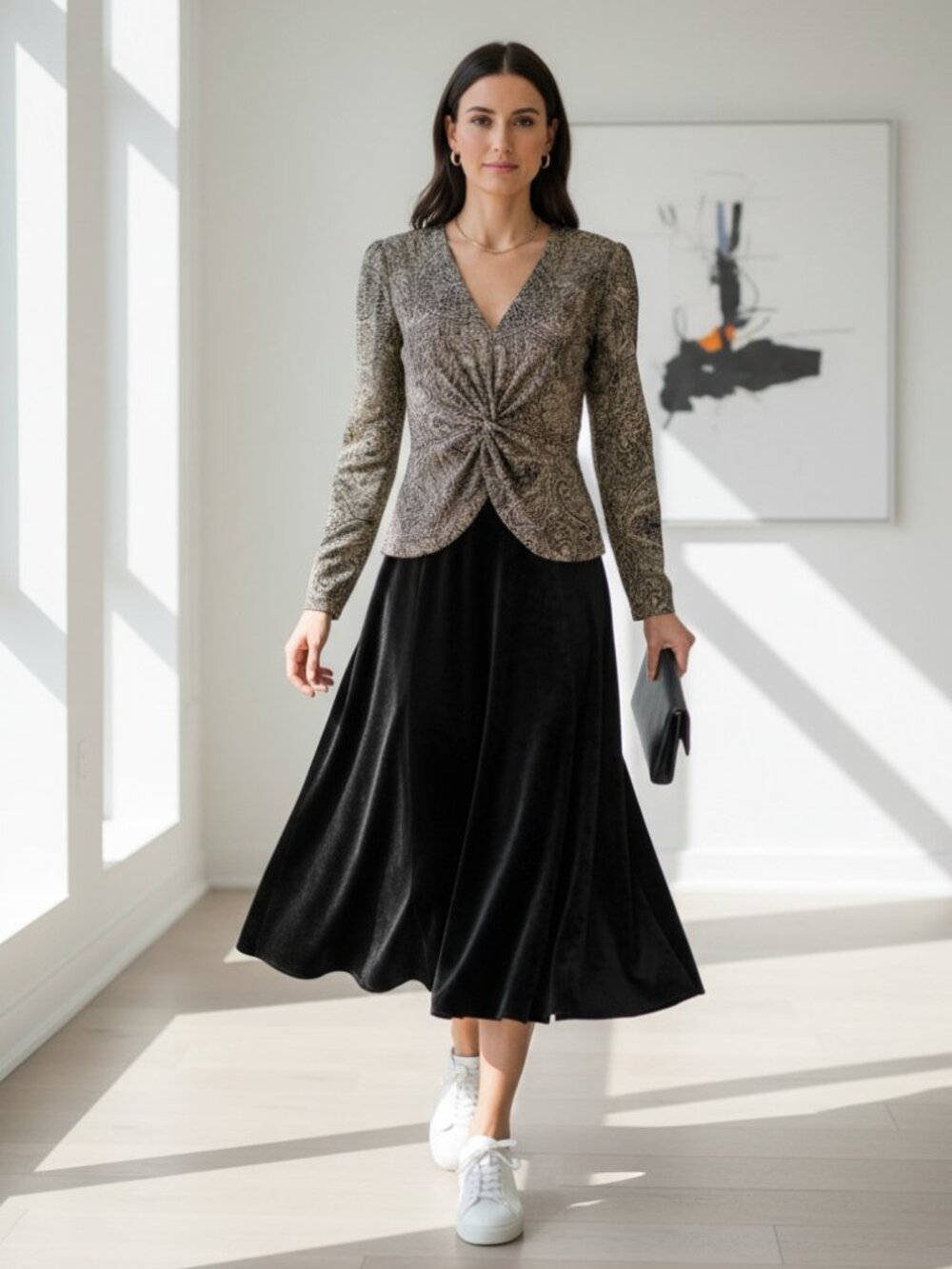 VINTAGE Alex Evenings Velvet Skirt Set S Black Elliot Andrews Evening Suit